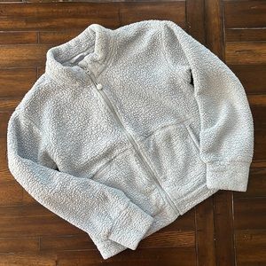 Athleta Girl Zip Up Sweatshirt Size 14 Light Blue